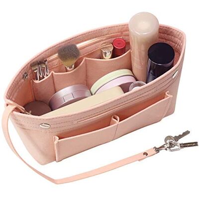 Soyizom Handtas organizer van vilt met sleutelhanger voor Speedy Neverfull, 8 kleuren, roze, L Soyizom Handtas organizer van vilt met sleutelhanger voor Speedy Neverfull, 8 kleuren, roze, L