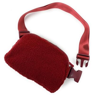 Cadoline Pluche Teddy Fleece Sherpa Belt Bum Bag handtas 14 x 205 x 5 cm, Bourgondië 20.5x14x5.5cm Cadoline Pluche Teddy Fleece Sherpa Belt Bum Bag handtas 14 x 205 x 5 cm, Bourgondië 20.5x14x5.5cm