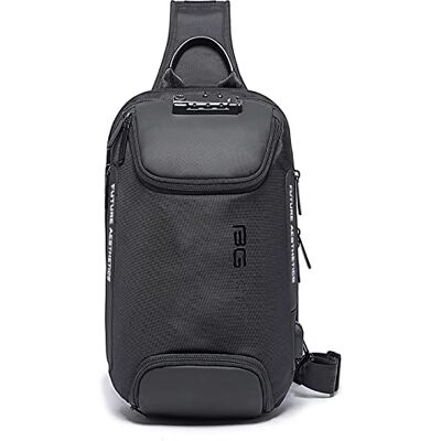 FANDARE Anti-diefstal Borsttas Schoudertas Heuptas Sling Crossbody Bag met USB Heren Schoudertas voor Reizen Wandelen Fietsen Jogging Daypacks Waterdicht Polyester, Zwart, L FANDARE Anti-diefstal Borsttas Schoudertas Heuptas Sling Crossbody Bag met USB Heren Schoudertas voor Reizen Wandelen Fietsen Jogging Daypacks Waterdicht Polyester, Zwart, L