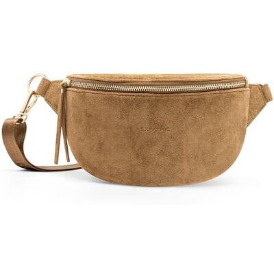 Expatrié Alice Small Suede Heuptas voor dames, voor festival, reizen en dagelijks gebruik, veganistisch suède, elegant, klein, Bruin, Eén maat, klassiek Expatrié Alice Small Suede Heuptas voor dames, voor festival, reizen en dagelijks gebruik, veganistisch suède, elegant, klein, Bruin, Eén maat, klassiek