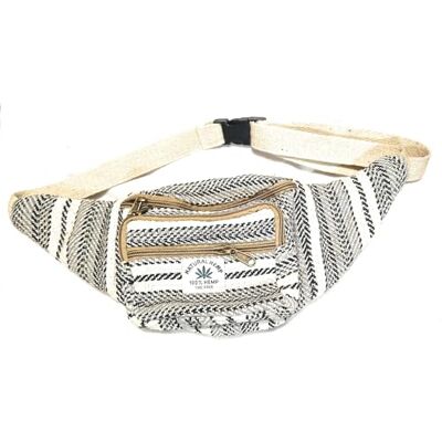 KGM Accessories Himalaya gestreepte heuptas van biologisch katoen van hennep voor festival, vakantie, reizen, Wit., Eén maat, Heuptas KGM Accessories Himalaya gestreepte heuptas van biologisch katoen van hennep voor festival, vakantie, reizen, Wit., Eén maat, Heuptas