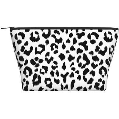 Wykjtwo Toilettas met monogram, zwart-wit luipaardpatroon, zoals afgebeeld, één maat Wykjtwo Toilettas met monogram, zwart-wit luipaardpatroon, zoals afgebeeld, één maat