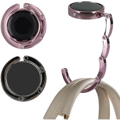 kwmobile 2 handtashouders voor tafel, gadget, handtas voor tafel, kantoor, metalen haakhouder, opvouwbaar, zilverkleurig, Zwart-lichtroze, Opvouwbaar kwmobile 2 handtashouders voor tafel, gadget, handtas voor tafel, kantoor, metalen haakhouder, opvouwbaar, zilverkleurig, Zwart-lichtroze, Opvouwbaar
