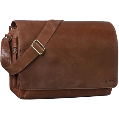 STILORD Tom" Vintage lederen messengertas Schoudertas voor mannen en vrouwen Laptoptas 15 inch voor kantoor, universiteit, werk Tas van echt leer, kleur: andorra bruin STILORD Tom" Vintage lederen messengertas Schoudertas voor mannen en vrouwen Laptoptas 15 inch voor kantoor, universiteit, werk Tas van echt leer, kleur: andorra bruin