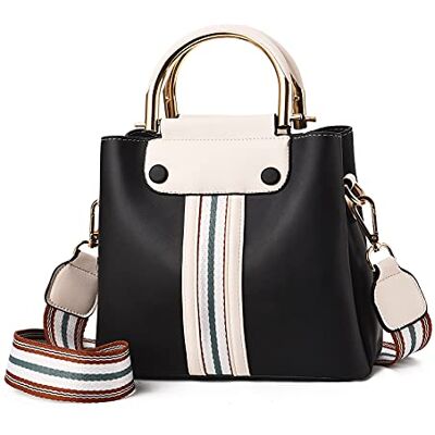 FANDARE Draagbare handtas, schoudertassen, schoudertassen, dames, schoudertas, PU-leer, waterdicht, reizen, werk, telefoon, crossbody tas, zwart, L, elegant FANDARE Draagbare handtas, schoudertassen, schoudertassen, dames, schoudertas, PU-leer, waterdicht, reizen, werk, telefoon, crossbody tas, zwart, L, elegant
