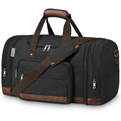 wohlbege Reistas voor heren, grote capaciteit, schoudertas, weekendtas, schoudertas, canvas handtas, zwart., Canvas reistas met trolleyhoes wohlbege Reistas voor heren, grote capaciteit, schoudertas, weekendtas, schoudertas, canvas handtas, zwart., Canvas reistas met trolleyhoes