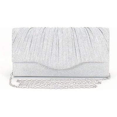 Culinavog Modieuze handtassen met afneembare ketting, clutch-tassen, portemonnees voor bruiloft, feest, Metaal zilver 35 Culinavog Modieuze handtassen met afneembare ketting, clutch-tassen, portemonnees voor bruiloft, feest, Metaal zilver 35