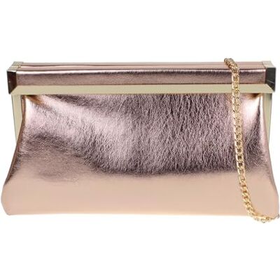 Girly Handbags Dames avondtas met klep voor dames met metalen frame W 27, H 15, D 4 cm (W 11, H 6, D 2 inches) Girly Handbags Dames avondtas met klep voor dames met metalen frame W 27, H 15, D 4 cm (W 11, H 6, D 2 inches)