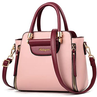 NICOLE & DORIS Handtassen Dames Kleine Schoudertas Elegante Schoudertas PU Leer Schoudertas Meerkleurige Crossbody Tas Klassieke Handtas Top Handvat, Roze, L, Elegant NICOLE & DORIS Handtassen Dames Kleine Schoudertas Elegante Schoudertas PU Leer Schoudertas Meerkleurige Crossbody Tas Klassieke Handtas Top Handvat, Roze, L, Elegant