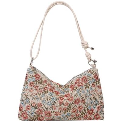 Uqezagpa Schoudertas voor dames, vintage, etnische stijl, ritssluiting, grote capaciteit, reistas, praktisch, enkele schouder, Rood Uqezagpa Schoudertas voor dames, vintage, etnische stijl, ritssluiting, grote capaciteit, reistas, praktisch, enkele schouder, Rood