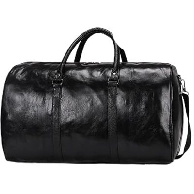 WJLYDM Grand sac de voyage en cuir Grand sac de sport indépendant Sac à main Bagage Sac à bandoulière Noir Fermeture éclair PU pour voyage, Noir , One Size WJLYDM Grand sac de voyage en cuir Grand sac de sport indépendant Sac à main Bagage Sac à bandoulière Noir Fermeture éclair PU pour voyage, Noir , One Size