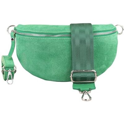 Blade Handgemaakte suède heuptas, schoudertas, echt lederen heuptas met bandjes met patroon, 3 maten, elegante schoudertas, gemaakt in Italië, cadeau voor haar, leer, Groen-5, Modern Blade Handgemaakte suède heuptas, schoudertas, echt lederen heuptas met bandjes met patroon, 3 maten, elegante schoudertas, gemaakt in Italië, cadeau voor haar, leer, Groen-5, Modern