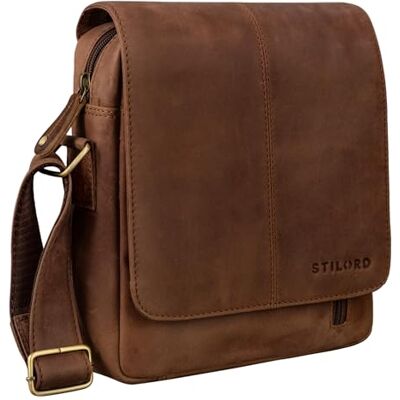 STILORD "Matt" Tas voor heren, leer, kleine schoudertas, heren, echt leer, tas, handtas, vintage, schoudertassen voor zaken, reizen, tablet 9,7 inch, kleur: messina bruin M STILORD "Matt" Tas voor heren, leer, kleine schoudertas, heren, echt leer, tas, handtas, vintage, schoudertassen voor zaken, reizen, tablet 9,7 inch, kleur: messina bruin M