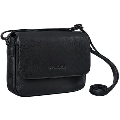 STILORD "Elina" Elegante schoudertas van leer voor dames, vintage, kleine tas om uit te gaan, crossbody tas, handtas, dames, echt leer, kleur: seppia, bruin, zwart., S, Schoudertas STILORD "Elina" Elegante schoudertas van leer voor dames, vintage, kleine tas om uit te gaan, crossbody tas, handtas, dames, echt leer, kleur: seppia, bruin, zwart., S, Schoudertas