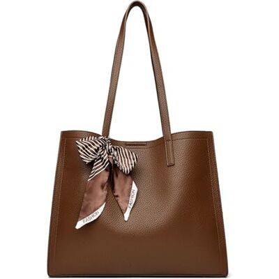 CORIOS Laptoptas voor dames, laptoptas, elegant, PU-leer, waterdicht, professionele schoudertas, grote capaciteit, werktas, kantoortas, Donkerbruin, L CORIOS Laptoptas voor dames, laptoptas, elegant, PU-leer, waterdicht, professionele schoudertas, grote capaciteit, werktas, kantoortas, Donkerbruin, L
