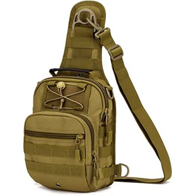 HUNTVP Schoudertas voor heren, borsttas, tactische militaire tas, multifunctioneel, voor sport, jacht, fietsen, kamperen, uitstapjes, wandelen HUNTVP Schoudertas voor heren, borsttas, tactische militaire tas, multifunctioneel, voor sport, jacht, fietsen, kamperen, uitstapjes, wandelen