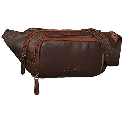 STILORD "Luke" Heuptas van leer, vintage, uniseks, voor heren en dames, heuptas voor reizen, festival, sport, buiktas, echt buffelleer, kleur: bruin, Cognac Donker Bruin, S, Retro STILORD "Luke" Heuptas van leer, vintage, uniseks, voor heren en dames, heuptas voor reizen, festival, sport, buiktas, echt buffelleer, kleur: bruin, Cognac Donker Bruin, S, Retro