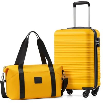 Coolife Handbagage 55 x 35 x 20 cm voor luchtvaartmaatschappijen Ryanair lichte handbagage met TSA-slot en 4 zwenkwielen, Geel-zwart, Klassiek Coolife Handbagage 55 x 35 x 20 cm voor luchtvaartmaatschappijen Ryanair lichte handbagage met TSA-slot en 4 zwenkwielen, Geel-zwart, Klassiek