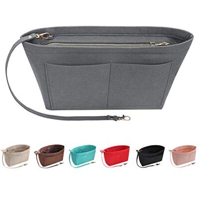 Soyizom Vilten handtasorganizer met meerdere vakken voor dames, 7 kleuren en 3 maten, grijs. Soyizom Vilten handtasorganizer met meerdere vakken voor dames, 7 kleuren en 3 maten, grijs.
