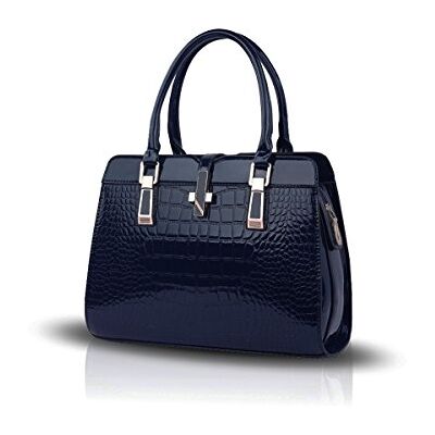 NICOLE & DORIS Nicole&Doris Modieuze schoudertassen voor dames, marineblauw, M, tassen met handvat aan de bovenkant NICOLE & DORIS Nicole&Doris Modieuze schoudertassen voor dames, marineblauw, M, tassen met handvat aan de bovenkant