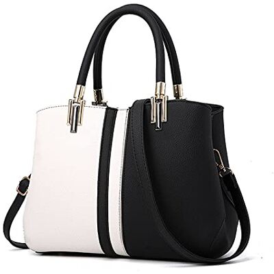 FANDARE Elegante handtas voor dames, schoudertas, PU-leer, waterdicht, schooltas, voor winkelen, feest, reizen, schoudertas, zwart, L, elegant FANDARE Elegante handtas voor dames, schoudertas, PU-leer, waterdicht, schooltas, voor winkelen, feest, reizen, schoudertas, zwart, L, elegant