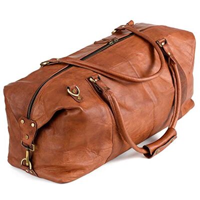 Berliner Bags Vintage Weekender München Leren reistas voor dames en heren, bruin, cognac, instelbaar binnenvolume Berliner Bags Vintage Weekender München Leren reistas voor dames en heren, bruin, cognac, instelbaar binnenvolume