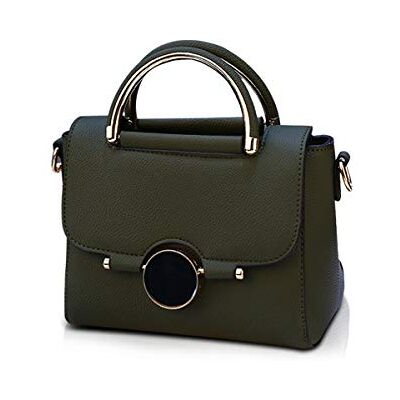 NICOLE & DORIS Modieuze kleine schoudertas van zacht leer voor dames, mooie schuine tas voor meisjes, Donkergroen, L, Schoudertassen NICOLE & DORIS Modieuze kleine schoudertas van zacht leer voor dames, mooie schuine tas voor meisjes, Donkergroen, L, Schoudertassen