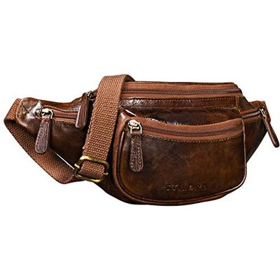 STILORD "Eliah" Vintage heuptas van leer, verstelbare riem, buiktas, heuptas, ideaal voor sport, reizen, dagelijks gebruik, duurzaam, kleur: antiek bruin STILORD "Eliah" Vintage heuptas van leer, verstelbare riem, buiktas, heuptas, ideaal voor sport, reizen, dagelijks gebruik, duurzaam, kleur: antiek bruin