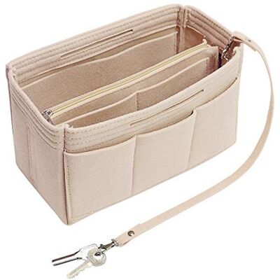 Soyizom Handtas-organizer van vilt, inzetstuk voor handtas, draagtas inzetstuk voor Speedy 25-40, Neverfull (beige, L) Soyizom Handtas-organizer van vilt, inzetstuk voor handtas, draagtas inzetstuk voor Speedy 25-40, Neverfull (beige, L)