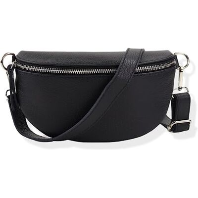 Blade Heuptas van echt leer, elegante schoudertas voor dames, hoogwaardige schoudertas met ritssluiting, handtas, heuptas, zwart. Blade Heuptas van echt leer, elegante schoudertas voor dames, hoogwaardige schoudertas met ritssluiting, handtas, heuptas, zwart.