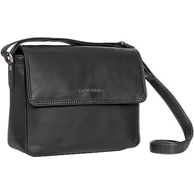 STILORD "Denisse" Schoudertas voor dames, leer, handtas, dames, schouderriem, vintage, leren tas voor dames, voor elke dag, crossbody tas, kleur: bergamo, bruin, zwart., M, Schoudertas STILORD "Denisse" Schoudertas voor dames, leer, handtas, dames, schouderriem, vintage, leren tas voor dames, voor elke dag, crossbody tas, kleur: bergamo, bruin, zwart., M, Schoudertas