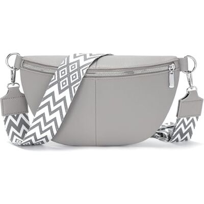 YISUOHOOM Heuptas voor dames, kleine schoudertas, veganistisch leer, borsttas, kleine handtas, M grijs, Eigentijds YISUOHOOM Heuptas voor dames, kleine schoudertas, veganistisch leer, borsttas, kleine handtas, M grijs, Eigentijds