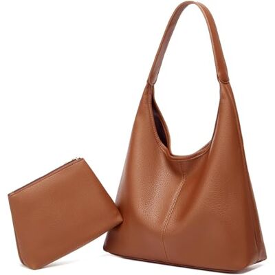 Skyearman Tote Bag van PU-leer, draagtas voor dames, grote capaciteit, schoudertassen en schouders, bruin Moyen (5 litres) Skyearman Tote Bag van PU-leer, draagtas voor dames, grote capaciteit, schoudertassen en schouders, bruin Moyen (5 litres)