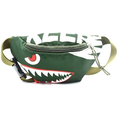 Dzxin Tas en heuptas voor kinderen, nylon tas groene haai, hardlopen, wandelen, reizen, sport Dzxin Tas en heuptas voor kinderen, nylon tas groene haai, hardlopen, wandelen, reizen, sport