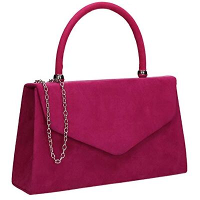 SwankySwans Kendall suède clutch voor dames, fuchsia, één maat Eén maat SwankySwans Kendall suède clutch voor dames, fuchsia, één maat Eén maat