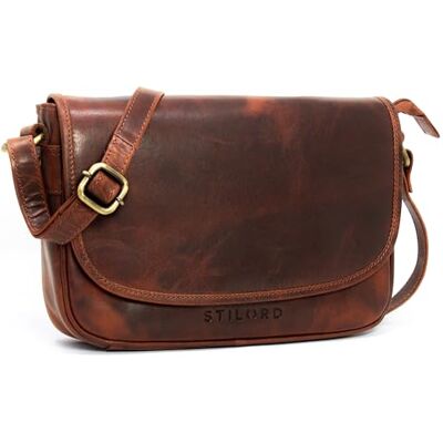 STILORD "Avis" Kleine handtas voor dames, vintage, echt leer, crossbody tas, elegant, telefoontas, voor werk, reizen, uitgaan, van leer, kleur: zwart, Porto cognac, M, Schoudertas STILORD "Avis" Kleine handtas voor dames, vintage, echt leer, crossbody tas, elegant, telefoontas, voor werk, reizen, uitgaan, van leer, kleur: zwart, Porto cognac, M, Schoudertas