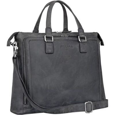 STILORD "Claire" Zakelijke tas voor dames van echt leer 15 inch schooltas laptoptas DIN A4 schoudertas en handtas voor kantoor kleur: carbon grijs STILORD "Claire" Zakelijke tas voor dames van echt leer 15 inch schooltas laptoptas DIN A4 schoudertas en handtas voor kantoor kleur: carbon grijs