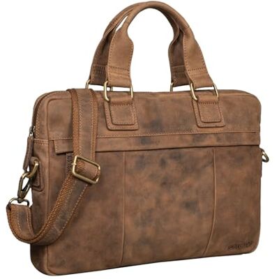 STILORD "Andrew" laptoptas van echt leer, messenger bag, schoudertas, vintage, kleur: zamora bruin, aneto bruin, L, Handdoek STILORD "Andrew" laptoptas van echt leer, messenger bag, schoudertas, vintage, kleur: zamora bruin, aneto bruin, L, Handdoek