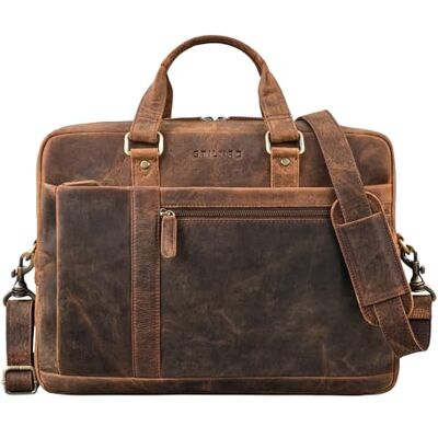 STILORD "Nico" Vintage schoudertas van leer Handdoektas van echt leer met laptopvak 15,6 inch Grote Messenger Bag voor dames en heren Kleur: zwart, Kreta bruin, L, Handdoek STILORD "Nico" Vintage schoudertas van leer Handdoektas van echt leer met laptopvak 15,6 inch Grote Messenger Bag voor dames en heren Kleur: zwart, Kreta bruin, L, Handdoek