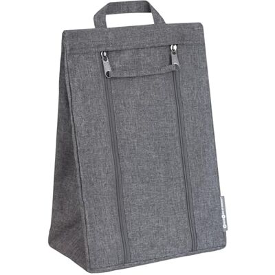 Bigso Box of Sweden Schoenentas met handvat, polyester stoffen tas met ritssluiting, draagtas voor koffer, reistas of kast, grijs Bigso Box of Sweden Schoenentas met handvat, polyester stoffen tas met ritssluiting, draagtas voor koffer, reistas of kast, grijs
