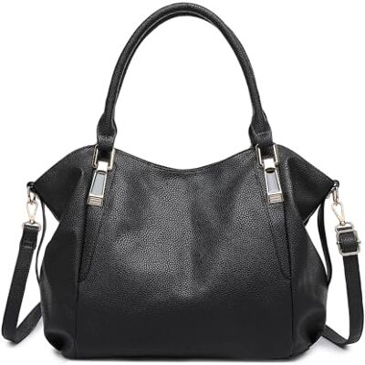 Miss Lulu Schoudertas voor dames, hobo-stijl, van zacht PU-leer, met 2 riemen en handvat aan de bovenkant, eenvoudig en elegant cadeau voor kantoor, reizen, school, bibliotheek, M Miss Lulu Schoudertas voor dames, hobo-stijl, van zacht PU-leer, met 2 riemen en handvat aan de bovenkant, eenvoudig en elegant cadeau voor kantoor, reizen, school, bibliotheek, M