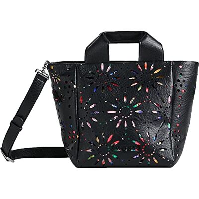 Desigual Bols_Dandelion Valdivia boodschappentas, dames, zwart, Eén maat, zwart. UNIQUE Desigual Bols_Dandelion Valdivia boodschappentas, dames, zwart, Eén maat, zwart. UNIQUE