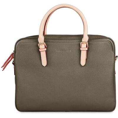 bugatti Ella 15 inch zakelijke tas van kunstleer met laptopvak, olijfgroen S bugatti Ella 15 inch zakelijke tas van kunstleer met laptopvak, olijfgroen S