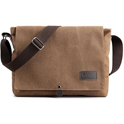 CORIOS Retro Heren Schoudertas Draagtassen Canvas Schouder Tas Koffer Grote Handtas Boodschapper Tas Draagtas Schoudertassen voor Werk Reizen Feest Boodschappen doen, Bruin, L, Retro CORIOS Retro Heren Schoudertas Draagtassen Canvas Schouder Tas Koffer Grote Handtas Boodschapper Tas Draagtas Schoudertassen voor Werk Reizen Feest Boodschappen doen, Bruin, L, Retro