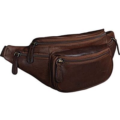 STILORD "Eliah" Vintage heuptas van leer, verstelbare riem, buiktas, heuptas, ideaal voor sport, reizen, dagelijks gebruik, duurzaam, kleur: cognac donkerbruin STILORD "Eliah" Vintage heuptas van leer, verstelbare riem, buiktas, heuptas, ideaal voor sport, reizen, dagelijks gebruik, duurzaam, kleur: cognac donkerbruin