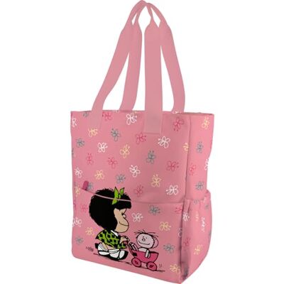 Grafoplás Tote Bag Mafalda draagtas voor dames (1 stuk), Roze, School Grafoplás Tote Bag Mafalda draagtas voor dames (1 stuk), Roze, School