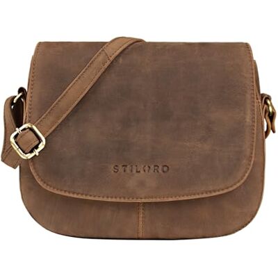 STILORD "Savannah" Kleine Schoudertassen Dames Leer Schoudertas voor Vrouwen Vintage Handtas Schoudertas Kleur: Medium Bruin S STILORD "Savannah" Kleine Schoudertassen Dames Leer Schoudertas voor Vrouwen Vintage Handtas Schoudertas Kleur: Medium Bruin S