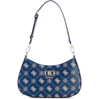 GUESS Emelie Logo Top Zip Schoudertas Dames Schoudertas (1 stuk), Marineblauw logo, Eén maat, Schoudertas met Emelie-logo GUESS Emelie Logo Top Zip Schoudertas Dames Schoudertas (1 stuk), Marineblauw logo, Eén maat, Schoudertas met Emelie-logo