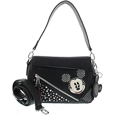 Desigual Polyurethaan handtas voor dames, zwart, zwart, zwart. Eén maat Desigual Polyurethaan handtas voor dames, zwart, zwart, zwart. Eén maat
