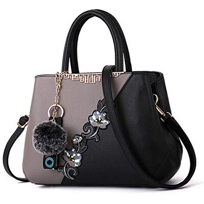 Ikaif Sipobuy Dames Handtas Top Handvat Elegante Schoudertassen Klassieke Handtassen Shopper Dames Schoudertas Borduurwerk (Grijs), Grijs 30cm x 22cm x 14cm Ikaif Sipobuy Dames Handtas Top Handvat Elegante Schoudertassen Klassieke Handtassen Shopper Dames Schoudertas Borduurwerk (Grijs), Grijs 30cm x 22cm x 14cm